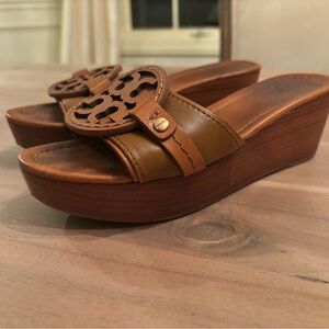 Tory Burch Brown Wedge Sandals